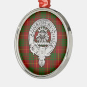 Ornement En Métal Clan Cameron Crest & Tartan (Gauche)