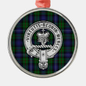 Ornement En Métal Clan Donnachaidh (Robertson) Crest /Hunting Tartan (Devant)