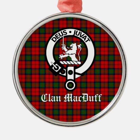 Ornement En Métal Clan écossais MacDuff Tartan et Crest Badge (Devant)
