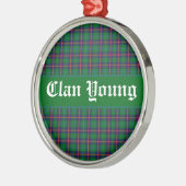 Ornement En Métal Clan Young Tartan Plaid Personnalisé (Gauche)