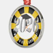 Ornement En Métal Classe Argent de 2026 Graduation (Gauche)