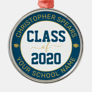 Ornement En Métal Classe de 2020 Élégant diplômé de la marine modern