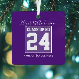 Ornement En Métal Classe de 2022 Royal Purple Graduation Photo