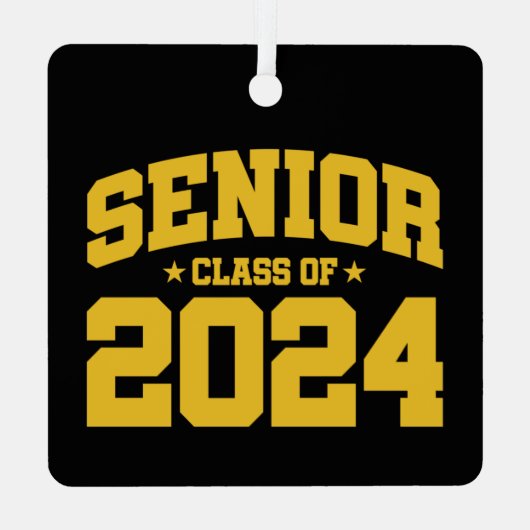 Ornement En Métal Classe de 2024 Lycée Graduation Senior 2024 (Verso)