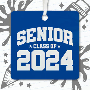 Ornement En Métal Classe de 2024 Lycée Graduation Senior 2024