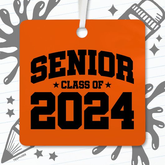 Ornement En Métal Classe de 2024 Lycée Graduation Senior 2024