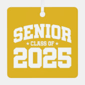 Ornement En Métal Classe de 2025 Lycée Graduation Senior 2025 (Recto)