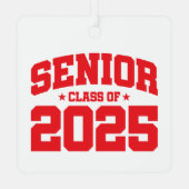 Ornement En Métal Classe de 2025 Lycée Graduation Senior 2025 (Verso)