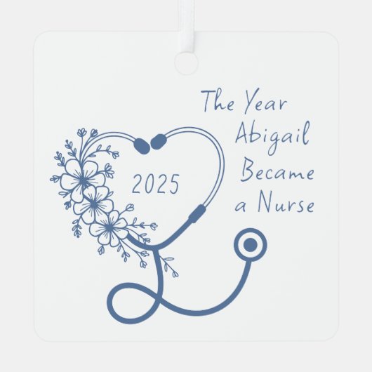 Ornement En Métal Classe de diplômes en sciences infirmières de 2025 (Verso)