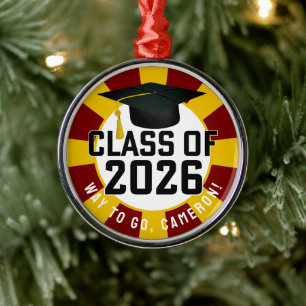 Ornement En Métal Classe Letterman de 2026 Graduation