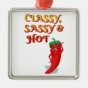 Ornement En Métal Classé Sassy Et Hot Pepper Diva