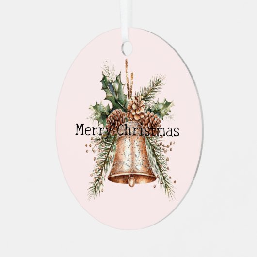 Ornement En Métal Cloches de Noël blanches en bronze or (Avant gauche)