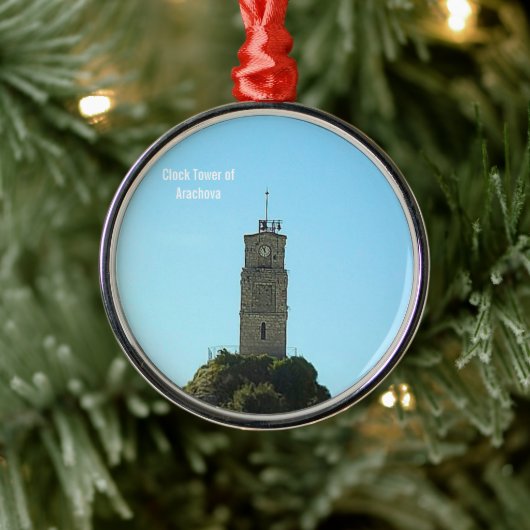 Ornement En Métal Clock Tower of Arachova Greece (Arbre)