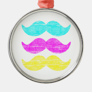 Ornement En Métal CMY Mustaches (style presse-lettres)