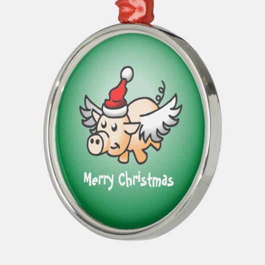 Ornement En Métal Cochon de Noël mignon (Gauche)