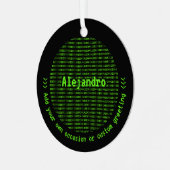 Ornement En Métal Coder Binary Theme Black & Green Ado garçon ou hom (Avant gauche)