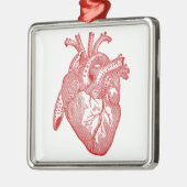 Ornement En Métal Coeur Anatomique Rouge (Gauche)