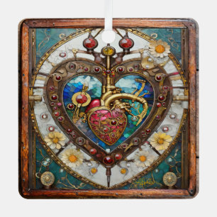 Ornement En Métal Cœur mécanique Anatomique Série Steampunk