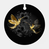 Ornement En Métal Colibri noir et or (Verso)
