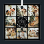 Ornement En Métal Collage photo de famille simple et moderne | Cadea<br><div class="desc">Ce Collage de 8 photos Famille moderne Ornement personnalisé est la façon parfaite de transformer vos photos de famille préférées en un souvenir mignon et tendance. Avec un design simple, moderne et élégant Monogram, il est entièrement personnalisable pour s'adapter à votre style. Idéal pour faire un don à l’occasion de...</div>