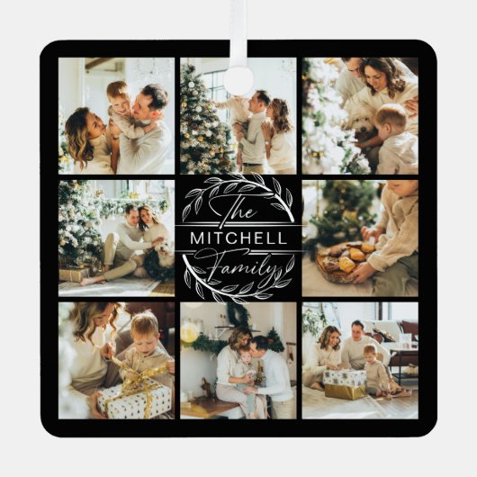 Ornement En Métal Collage photo de famille simple et moderne | Cadea (Recto)