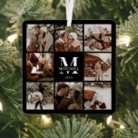 Ornement En Métal Collage photo de famille simple et moderne | Cadea<br><div class="desc">Ce Collage de 8 photos Famille moderne Ornement personnalisé est la façon parfaite de transformer vos photos de famille préférées en un souvenir mignon et tendance. Avec un design simple, moderne et élégant Monogram, il est entièrement personnalisable pour s'adapter à votre style. Idéal pour faire un don à l’occasion de...</div>