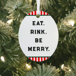 Ornement En Métal Collectif de Noël de hockey