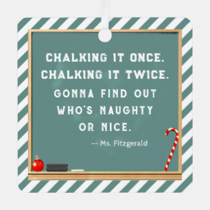 Ornement En Métal Collectif de Noël de l'enseignant