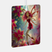 Ornement En Métal Collection de fées de Noël - Cheveux rouges Roses (Avant droite)