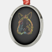 Ornement En Métal Colorful Bunny Lionhead Rabbit (Gauche)