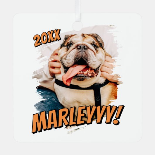 Ornement En Métal Comic moderne simple Grunge personnalisé photo pou (Recto)