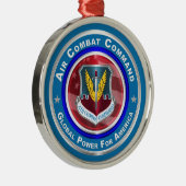 Ornement En Métal Commandement du combat aérien Noël Customisé (Droite)