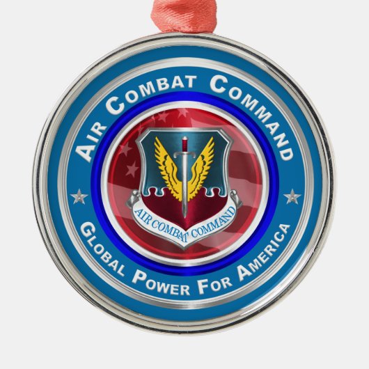 Ornement En Métal Commandement du combat aérien Noël Customisé (Devant)