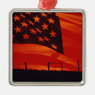 Ornement En Métal Composé de Digitals du drapeau américain