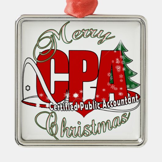 Ornement En Métal Comptable public certifié CPA CHRISTMAS (Devant)