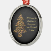 Ornement En Métal Conception d'arbre de Noël léopard chic (Gauche)