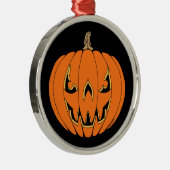 Ornement En Métal Conception de Halloween de citrouille effrayante J (Droite)