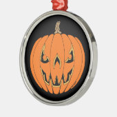Ornement En Métal Conception de Halloween de citrouille effrayante J (Gauche)