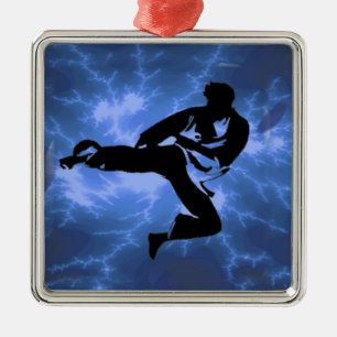 Ornement En Métal Conception masculine bleue de foudre d'arts