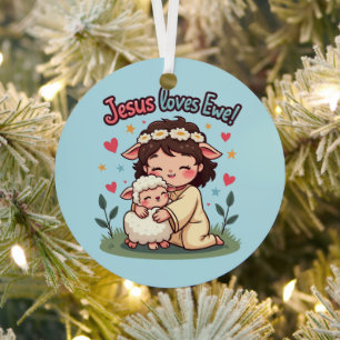 Ornement En Métal Conception pastel "Jésus aime Toi" Kawaii chrétien