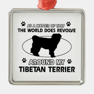 Ornement En Métal Conceptions drôles de terrier tibétain