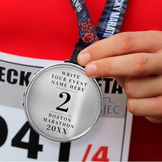 Ornement En Métal Concours de médaille d'argent classique simple 2e