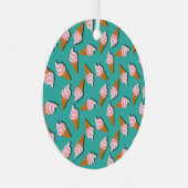 Ornement En Métal Congés gaufres crème glacée et motif de yaourt con (Avant droite)