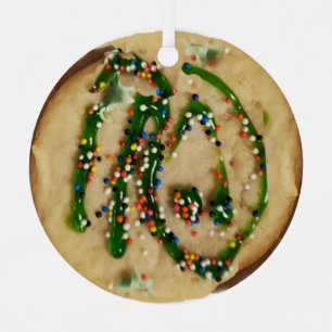 Ornement En Métal Cookie de sucre de Noël avec des arrosées de bonbo