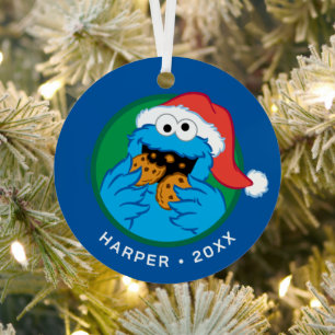 Ornement En Métal Cookie Monster Testeur de cookies de Noël offici