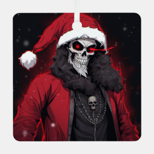 Ornement En Métal Cool Déplaisant Anime Cartoon Père Noël Skull Zomb