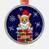 Ornement En Métal Corgi de Noël personnalisé (Devant)