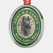 Ornement En Métal Corps K-9 de l'Armée (Gauche)