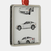 Ornement En Métal Corvette blanche : (Droite)