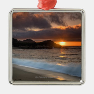 Ornement En Métal Coucher du soleil à la plage de monastère, Carme